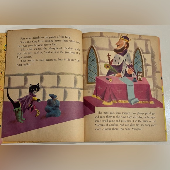 Vintage 1959 Little Golden Book - Puss in Boots Charles Perrault “B” - Picture 6 of 16